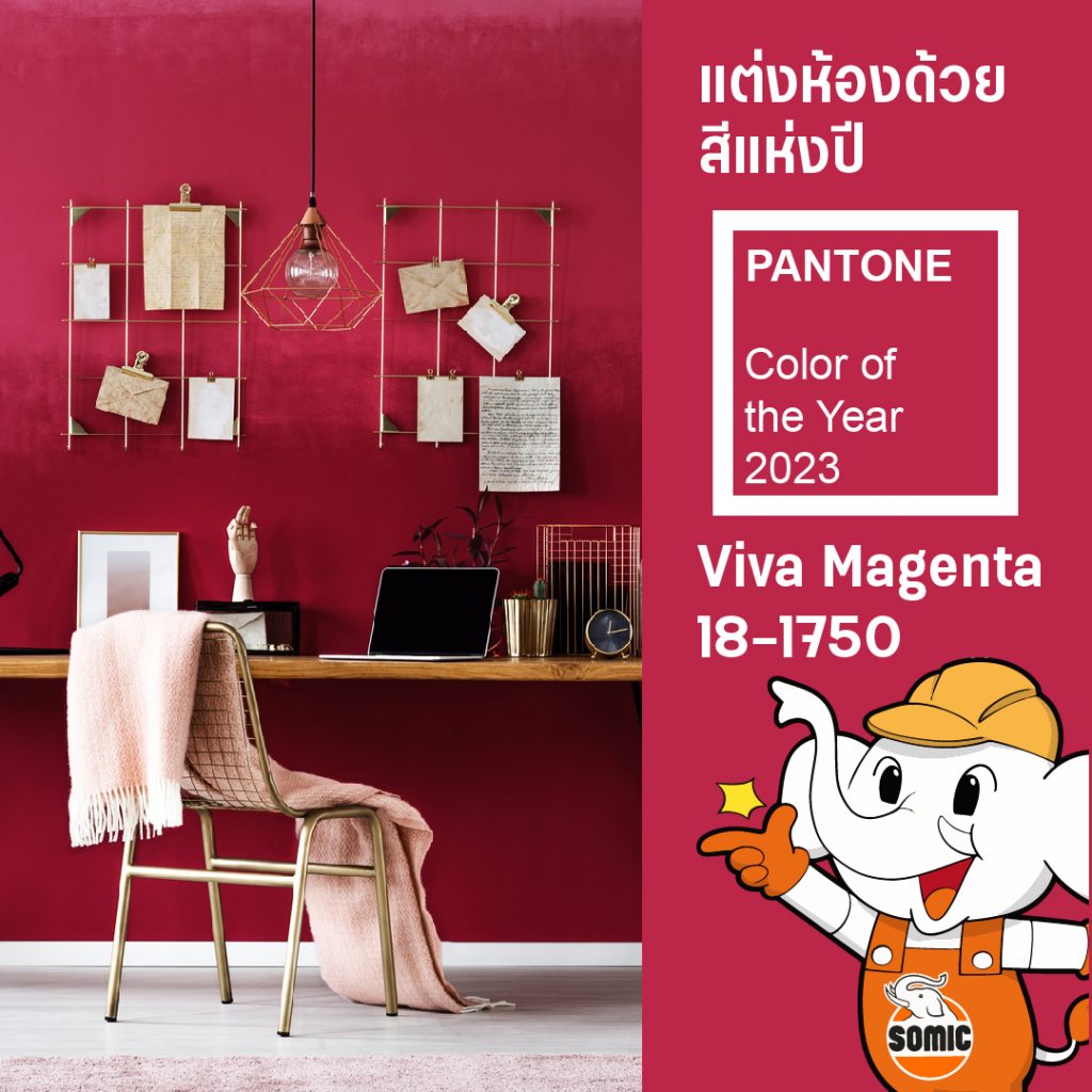 แต่งห้อง ผ่าน Pantone of the year 2023 – Viva Magenta 18-1750