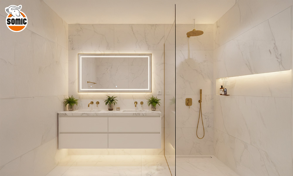 รีโนเวทห้องน้ำด้วยสีขาว Cloud Dancer ให้ดูสะอาดตาและหรูหรา